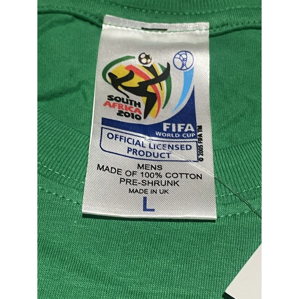 2010 FIFA World Cup T-Shirt Size L South Africa Football Soccer Green NWT